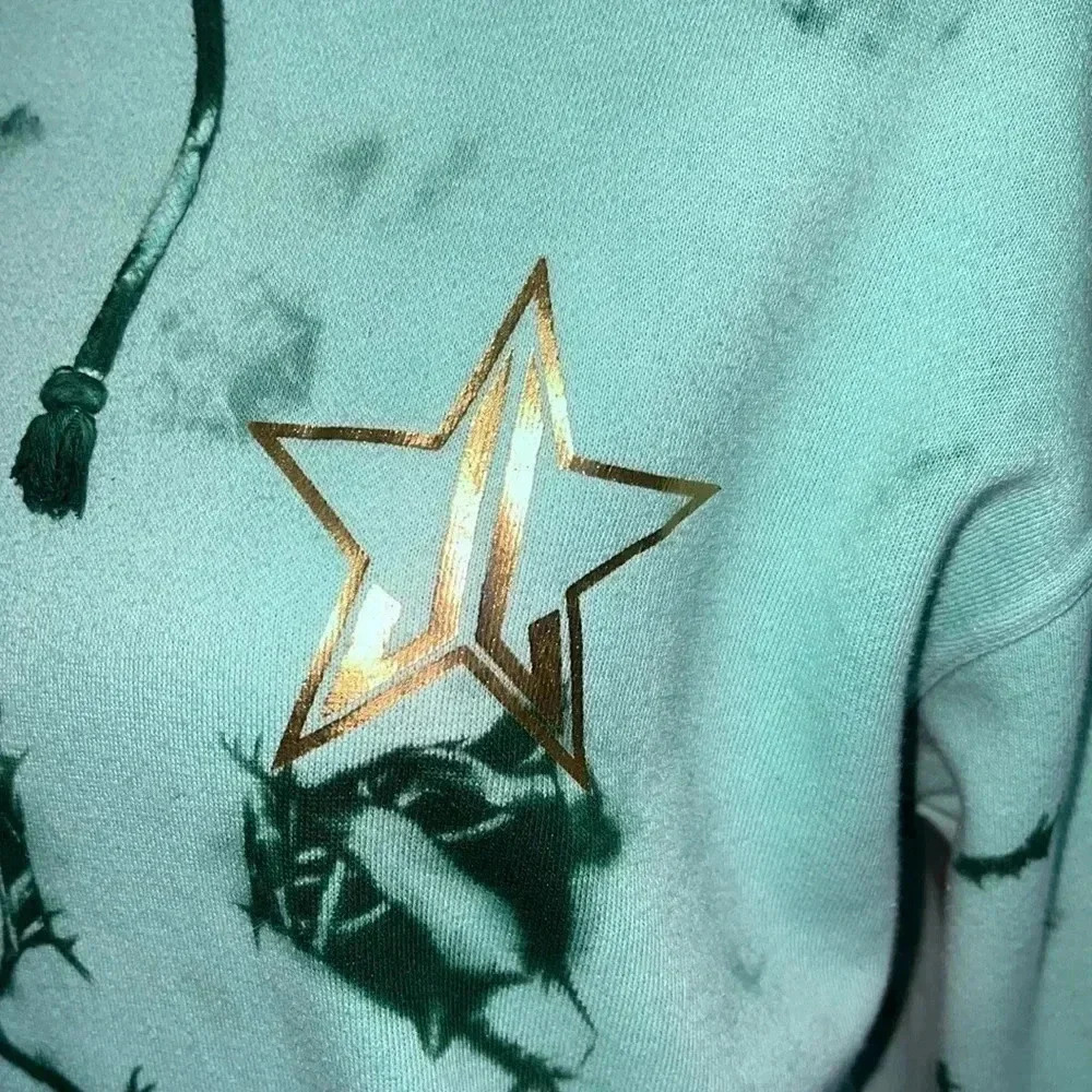 Jeffree Star Fashion Blood Money Tie-Dyed Green Hooded Sweatshirt Medium - Picture 7 of 14
